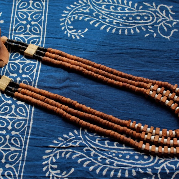 Vintage Clay and Ceramic Beaded Multi-StrajdnNecklace - Picture 2 of 3